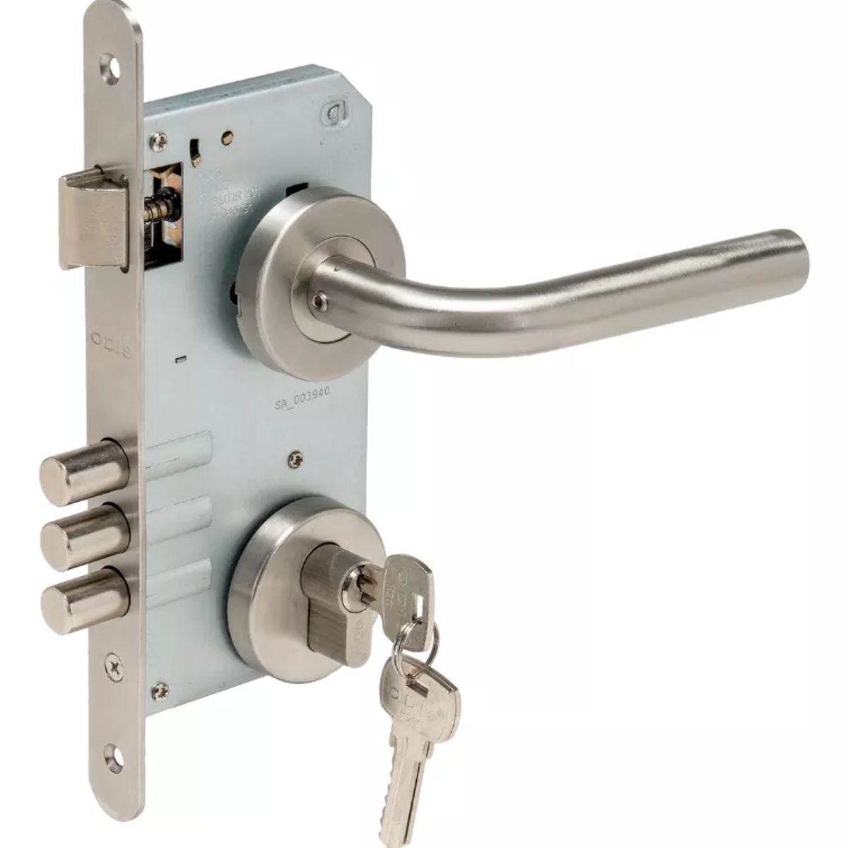 ODIS - Set Cerradura Embutir 201 Plata + Manilla 9380 Odis