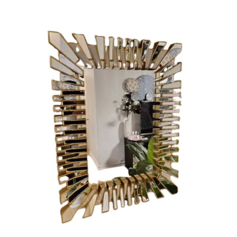 GENERICO - Espejo Elegante de Pared Cuadrado Rayos  70x90cm