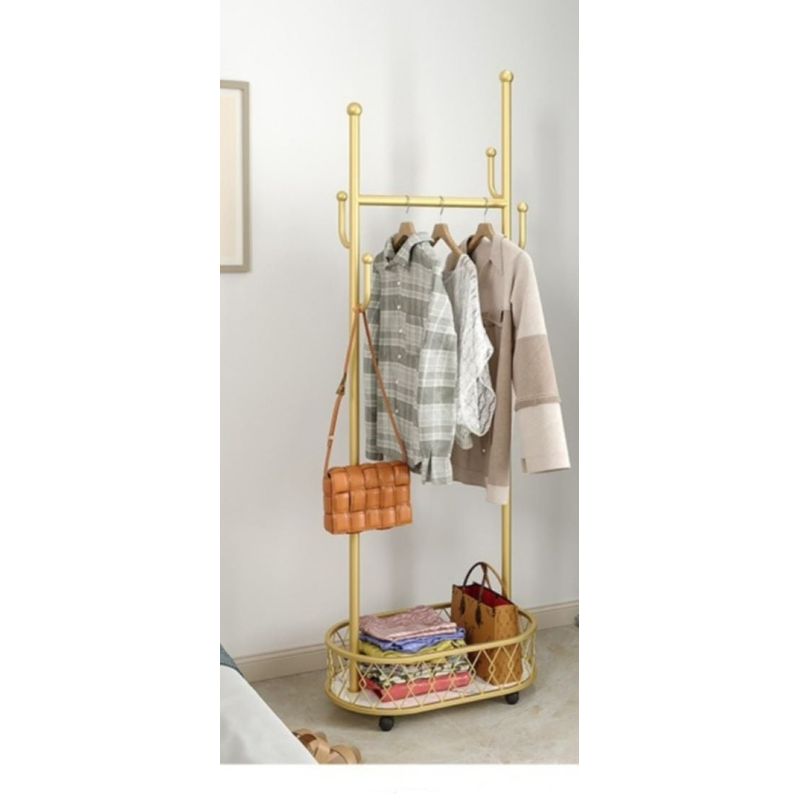 GENERICO - Elegante Perchero Organizador Exhibidor Ropa Metalico Dorado