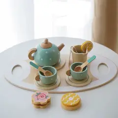 GENERICO - Juego De Té En Madera Verde para Niños Froze cod10025