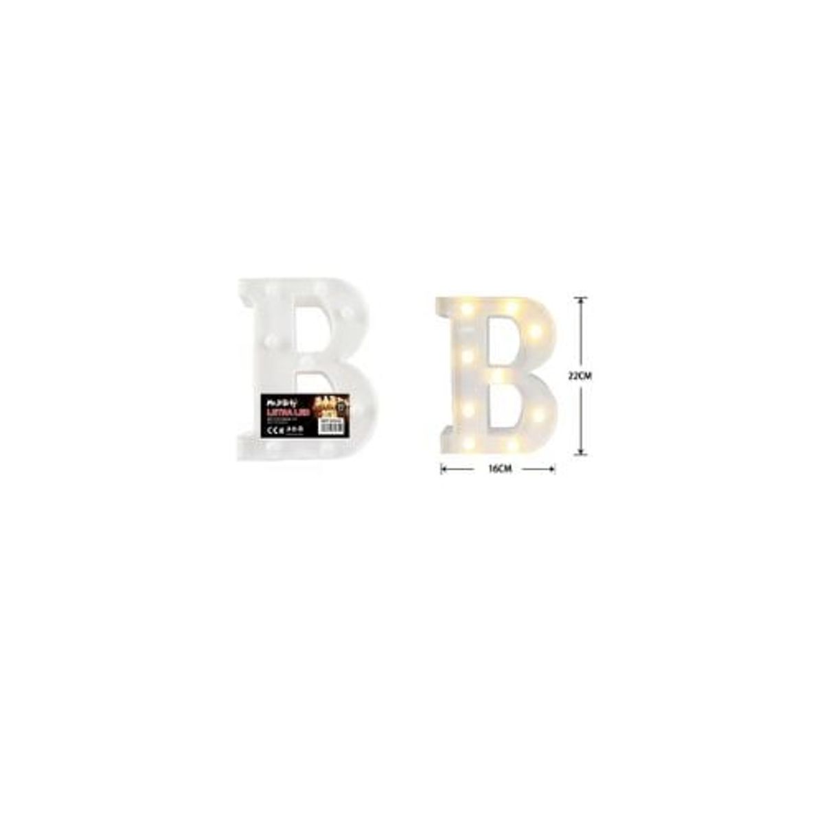 GENERICO - Letra B Con Luz Led 22cm