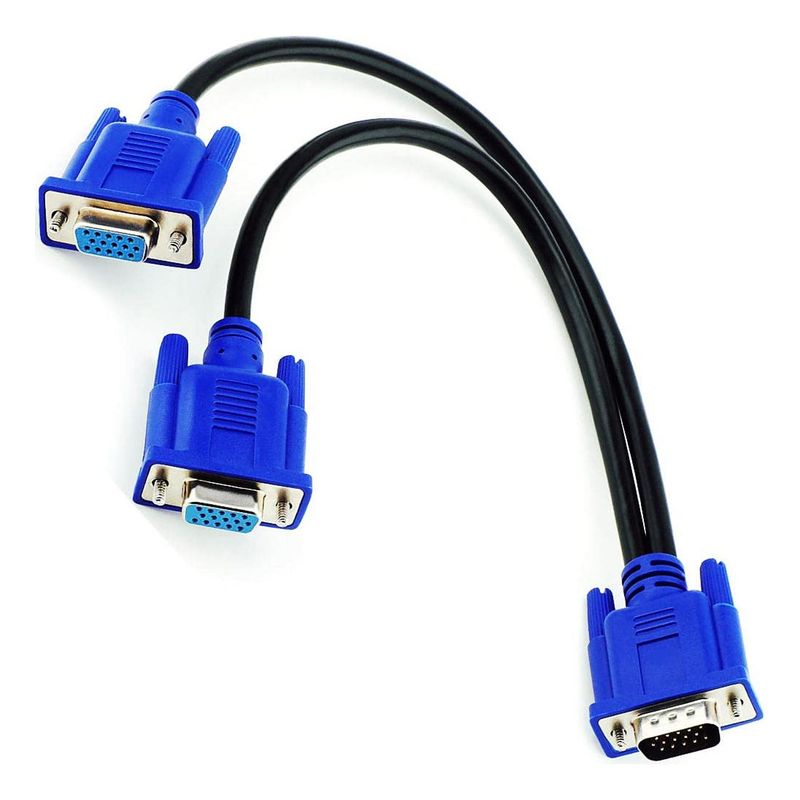 GEN - Cable Vga Splitter Tipo Y De 1 PC a 2 Pantallas Duplica Clona Imagen