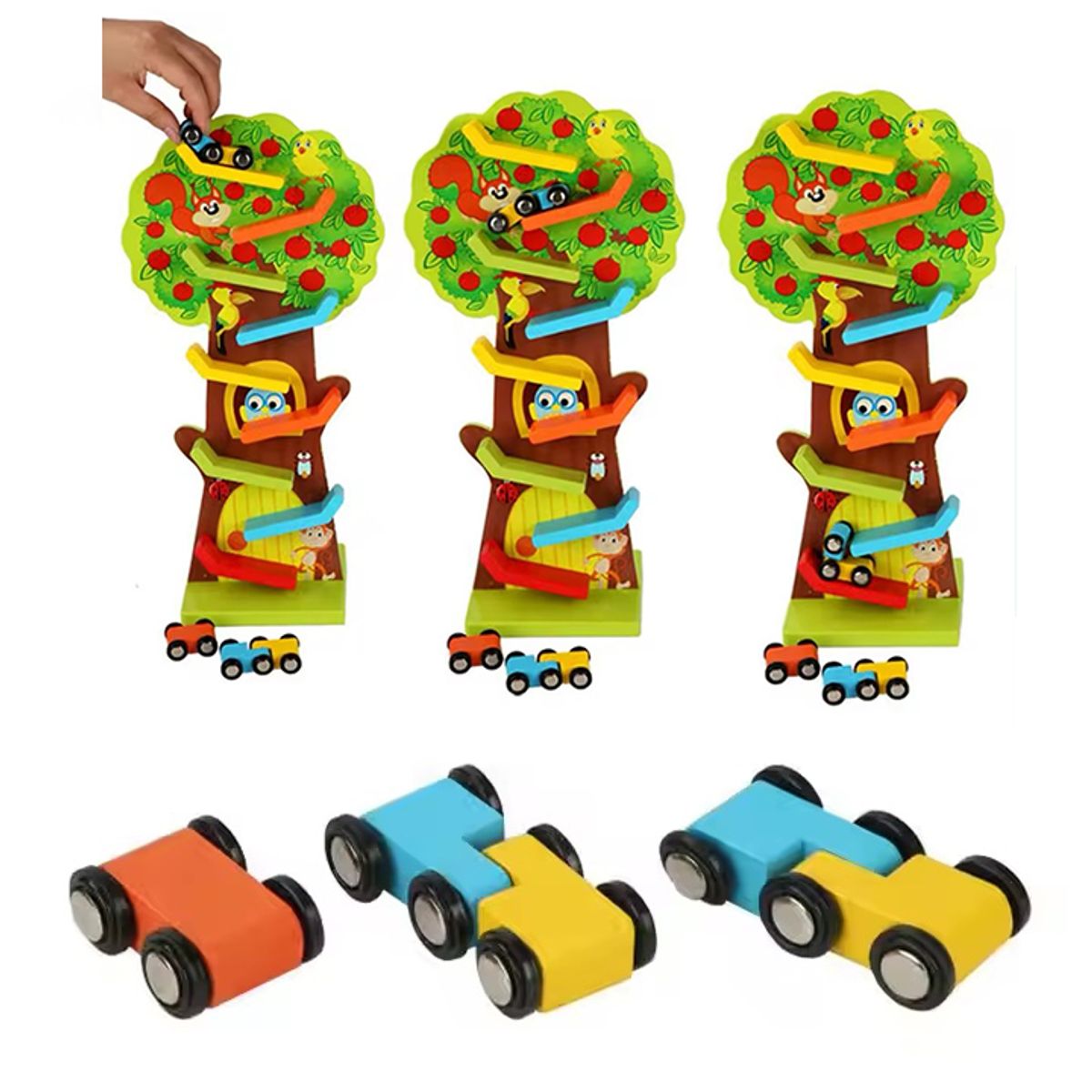 GENERICO - Pista De autos en Madera Verde Niños Hot Wheels Cod10011