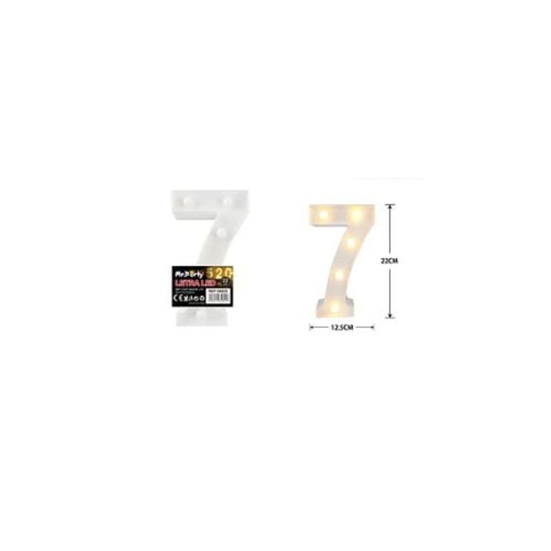 GENERICO - Número 7 Con Luz Led 22cm