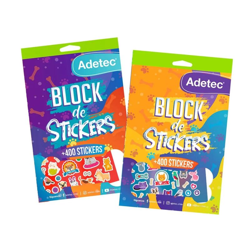 ADETEC - Block De Stickers Mascotas +400 Stickers