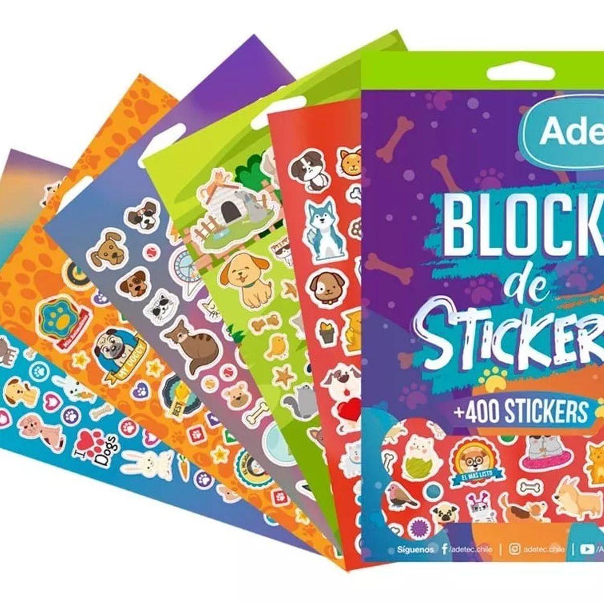 ADETEC - Block De Stickers Mascotas +400 Stickers