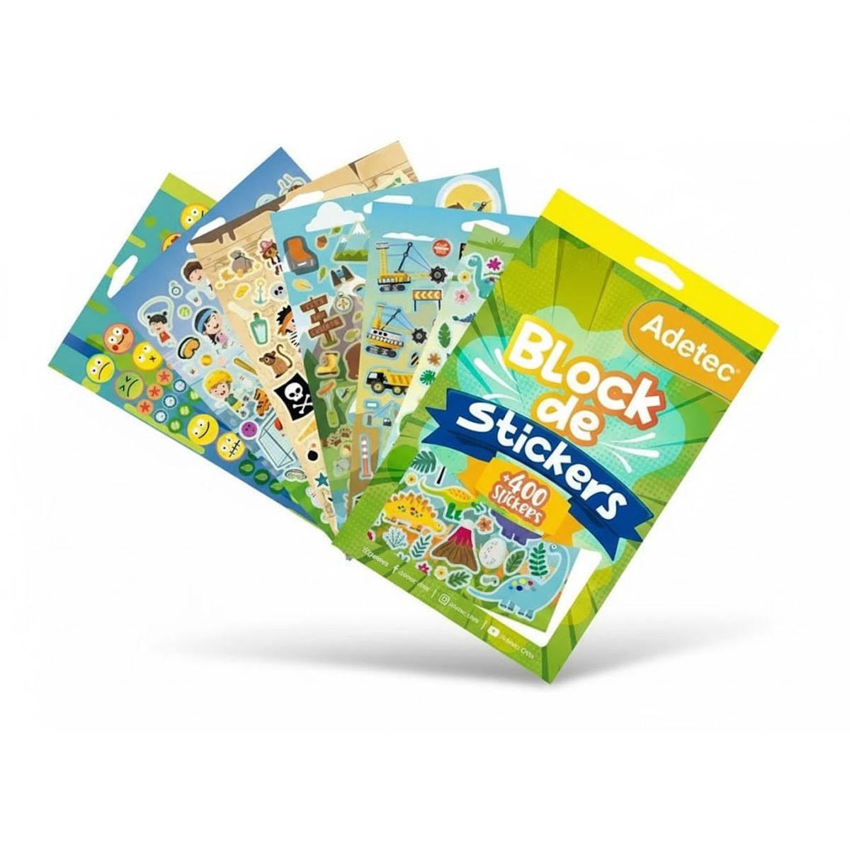 ADETEC - Block De Stickers Niño +400 Stickers Adetec