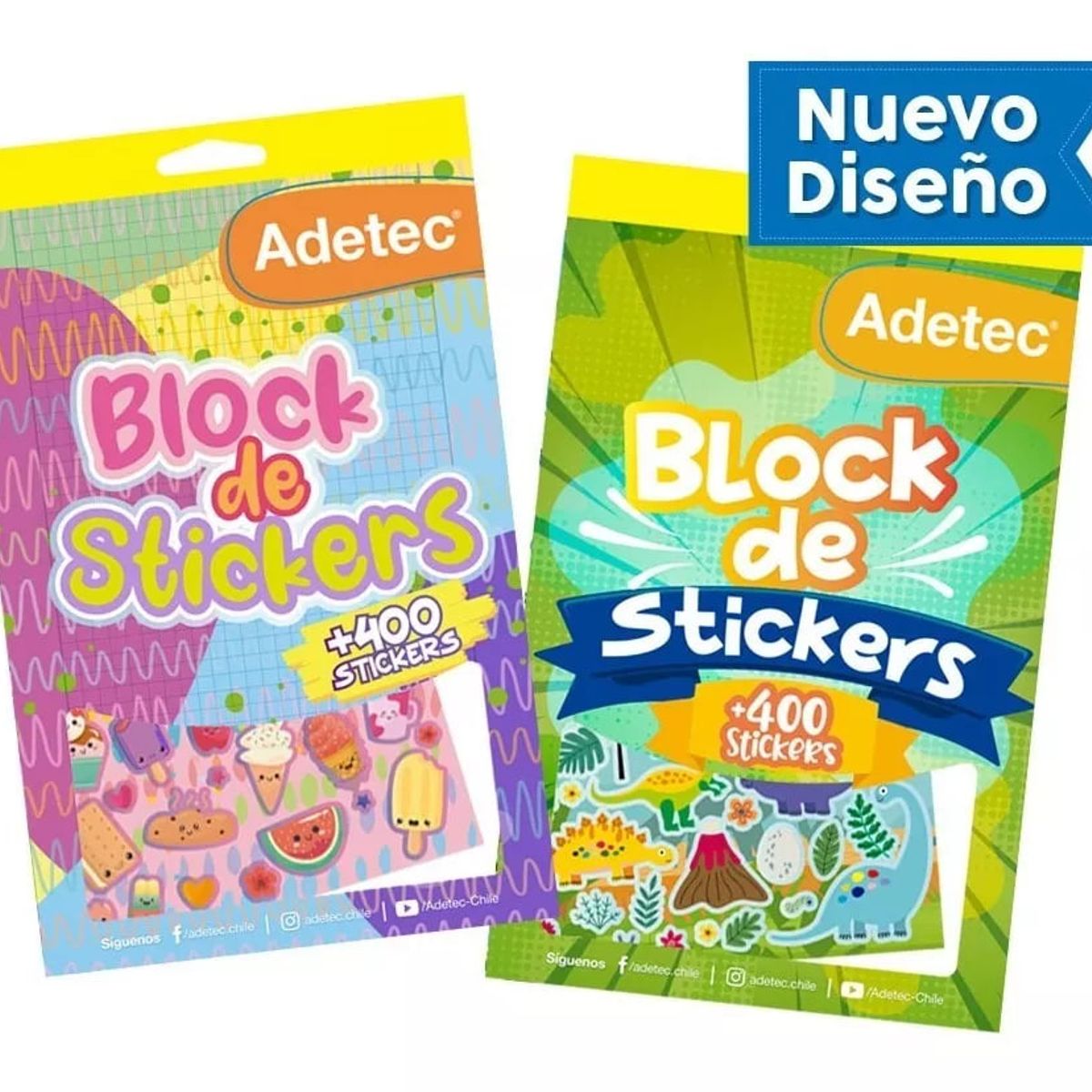 ADETEC - Block De Stickers Niño +400 Stickers Adetec
