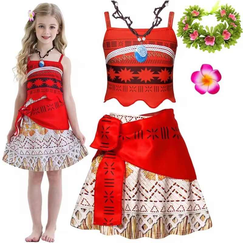 GENERICO - Disfraz Moana con accesorios niña talla 8