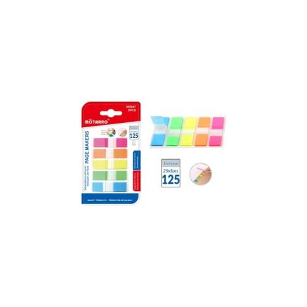 GENERICO - Separador Adhesivo Colores Flúor 125 Pcs