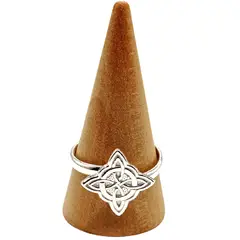 GENERICO - Anillo Nudo de Bruja Plata Ajustable de Protección