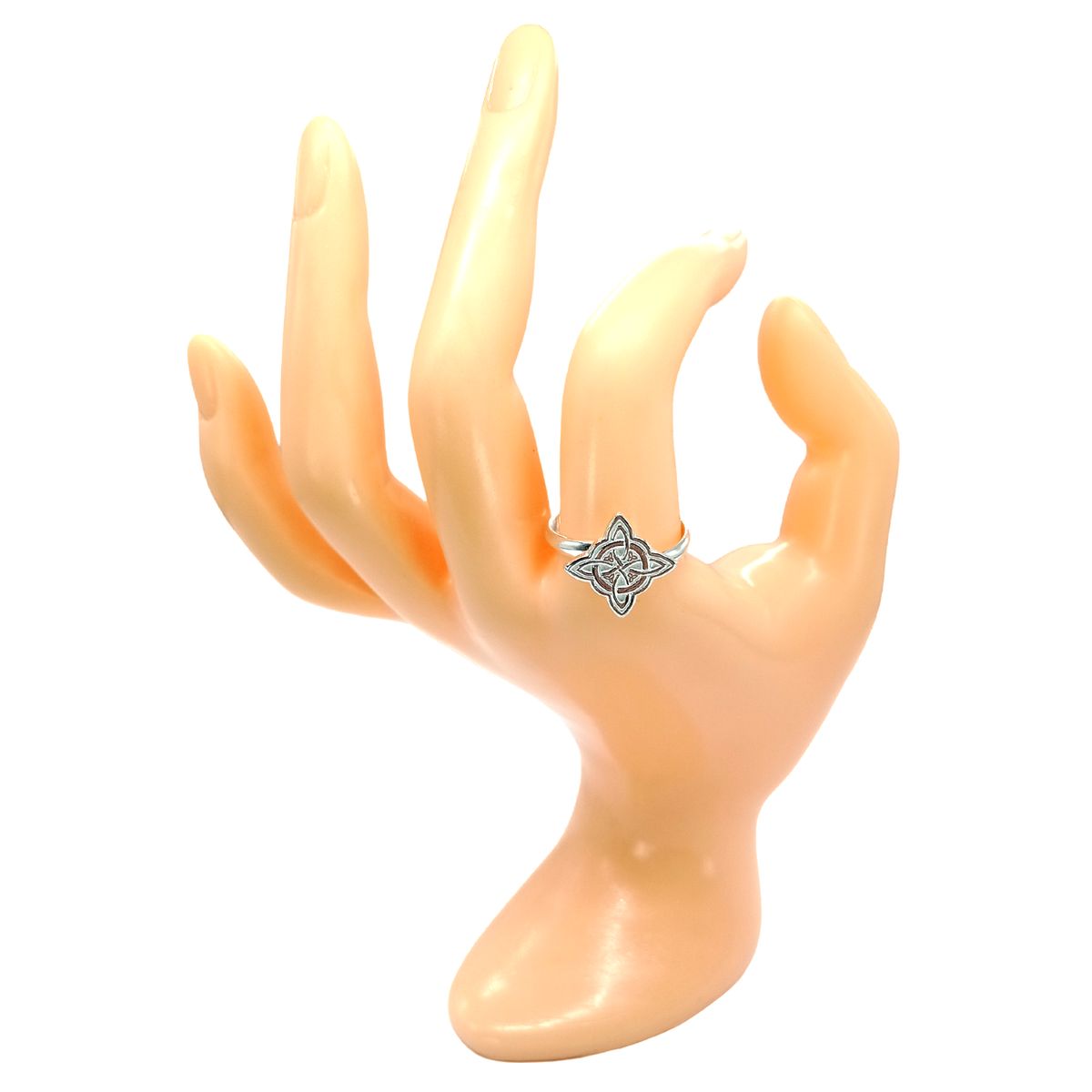 GENERICO - Anillo Nudo de Bruja Plata Ajustable de Protección