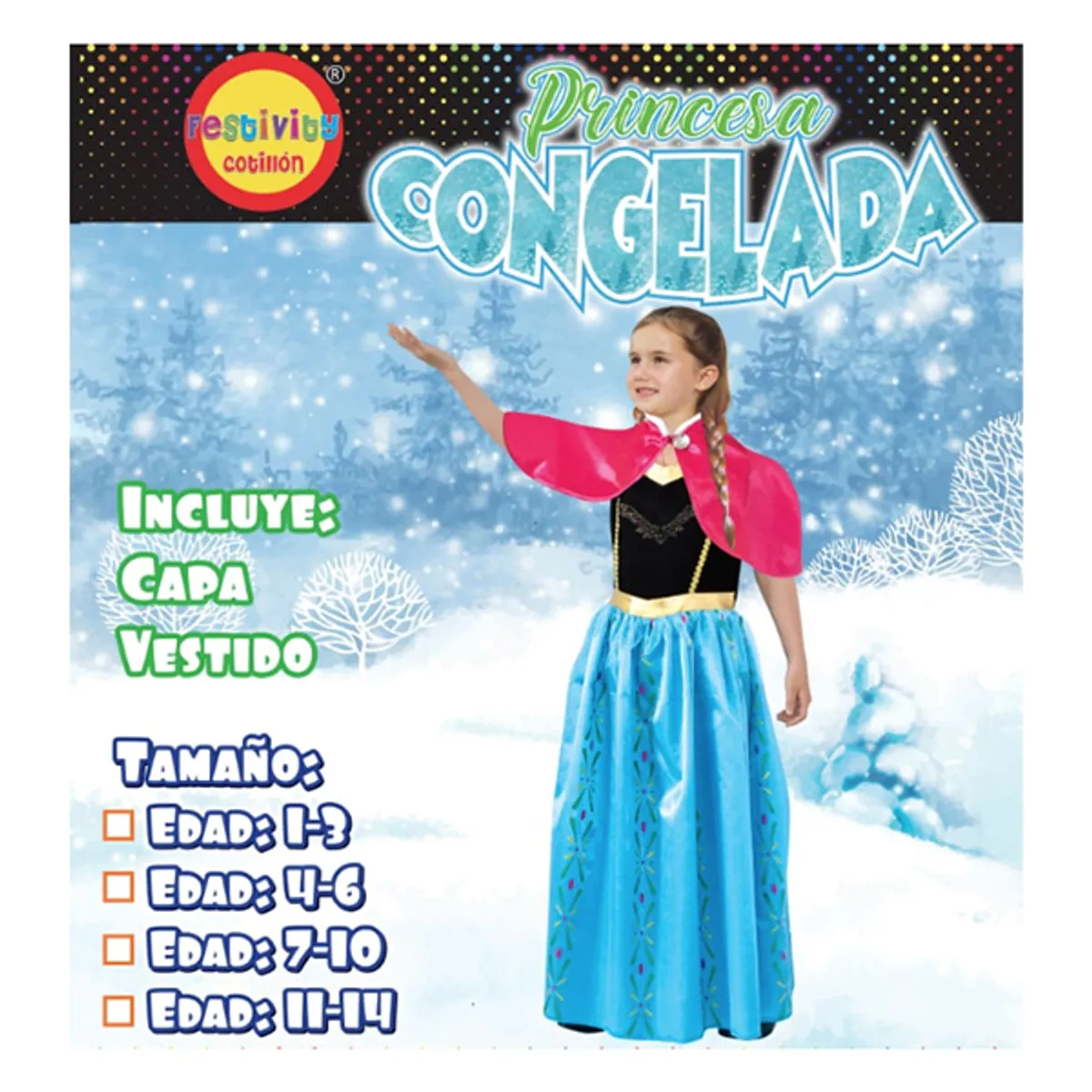 GENERICO - TRAJE PRINCESA CONGELADA TALLA 11-14 X1 UNI