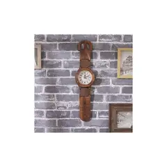 GENERICO - Reloj Madera Diseño Pulsera Vintage De Pared 77cm