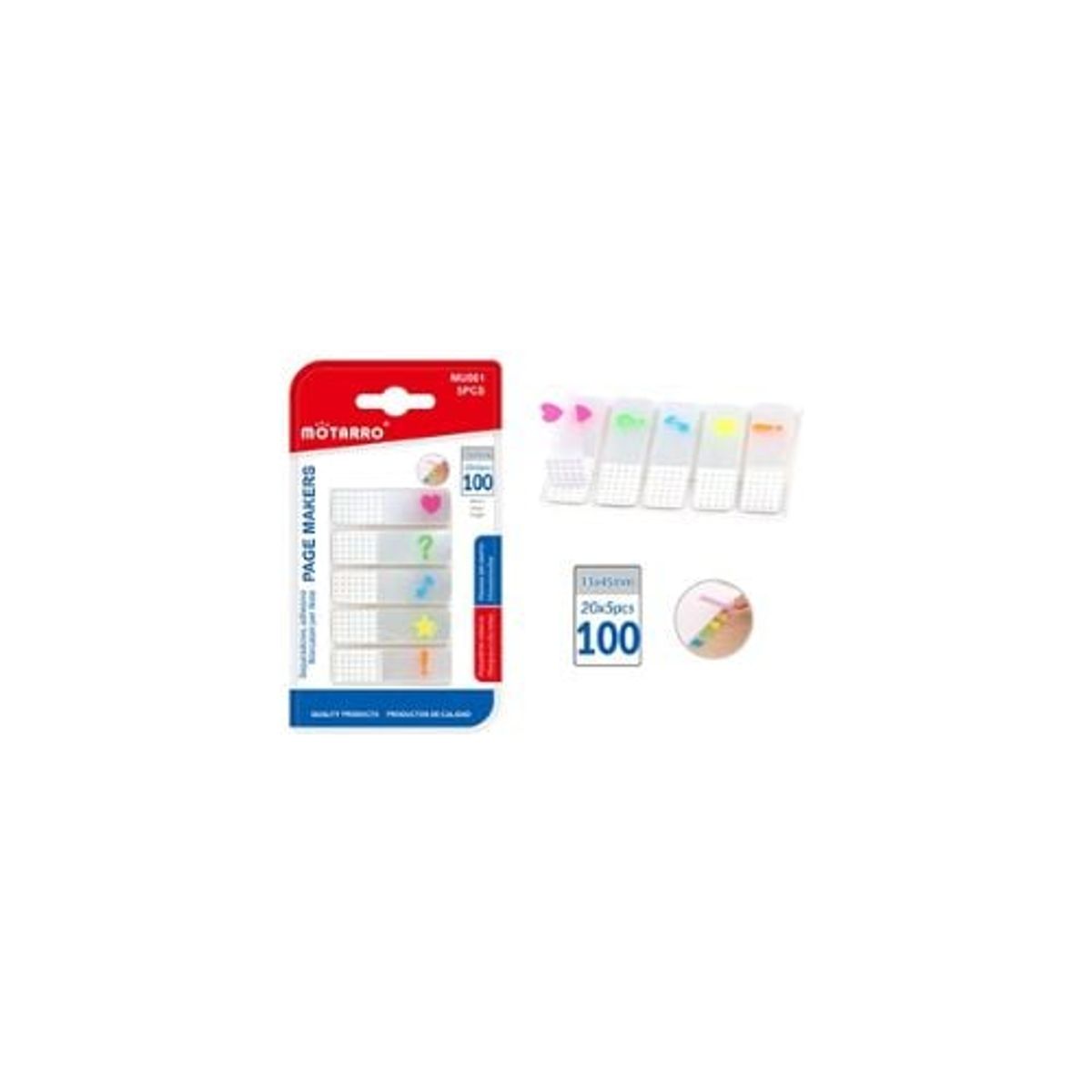 GENERICO - Separador Adhesivo Transparente Con Diseños 100 U