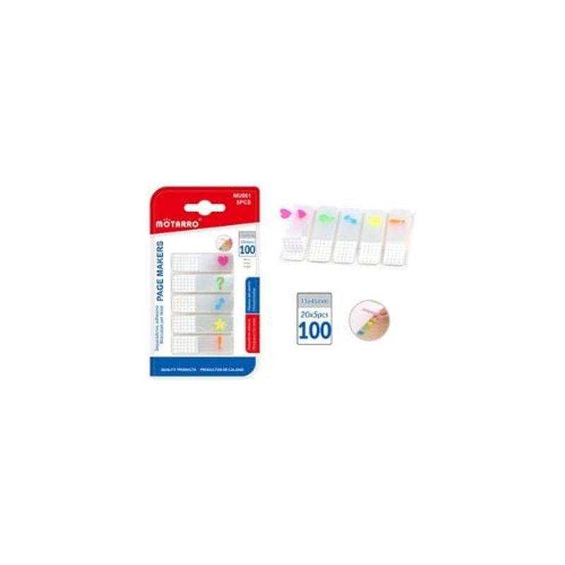 GENERICO - Separador Adhesivo Transparente Con Diseños 100 U