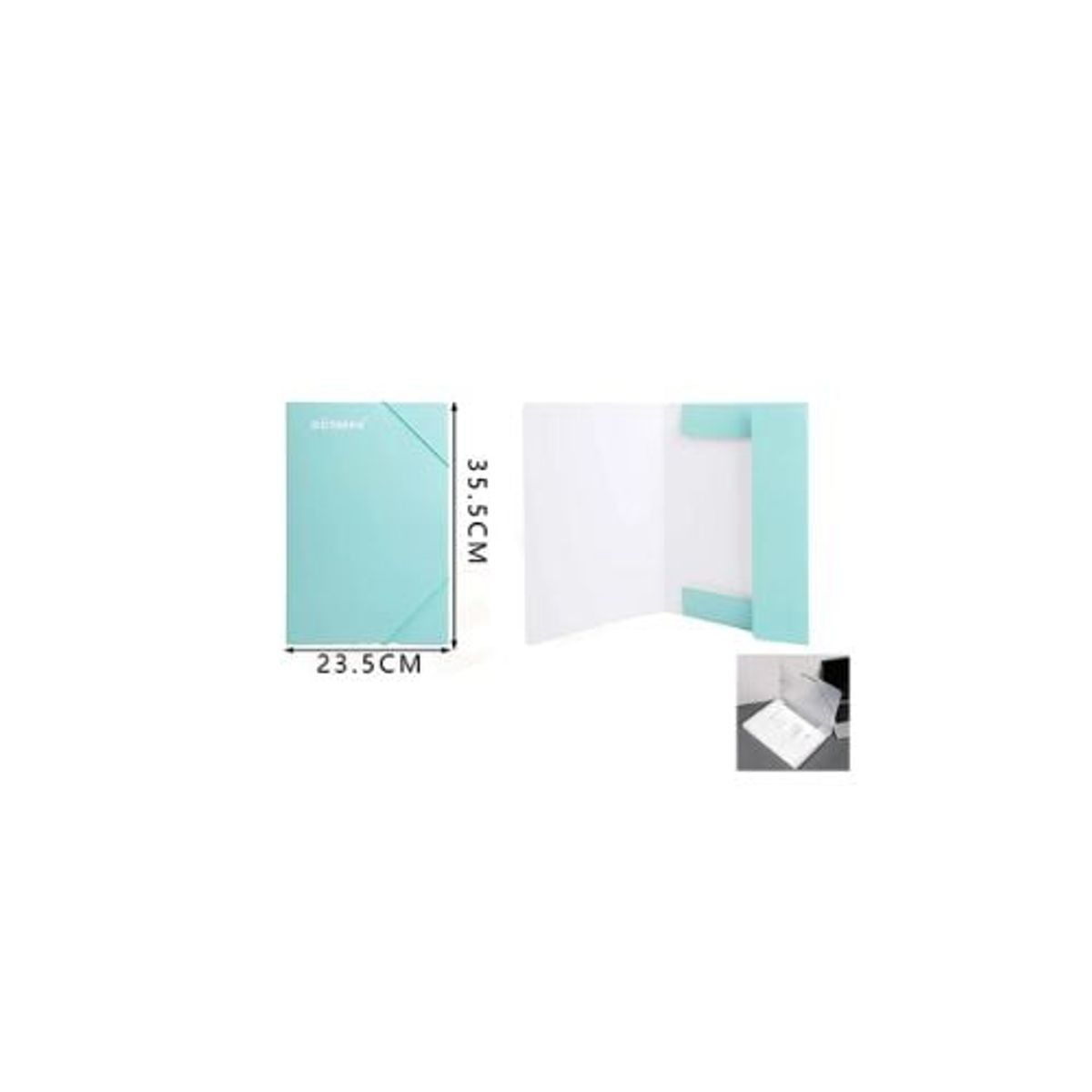 GENERICO - Carpeta Con Elásticos Verde Celeste 23 5x35 5 Cm