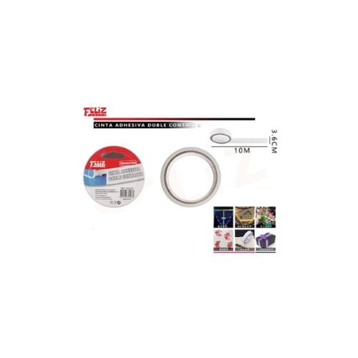 GENERICO - Cinta Adhesiva Doble Contacto 3 6 Cm x10 M