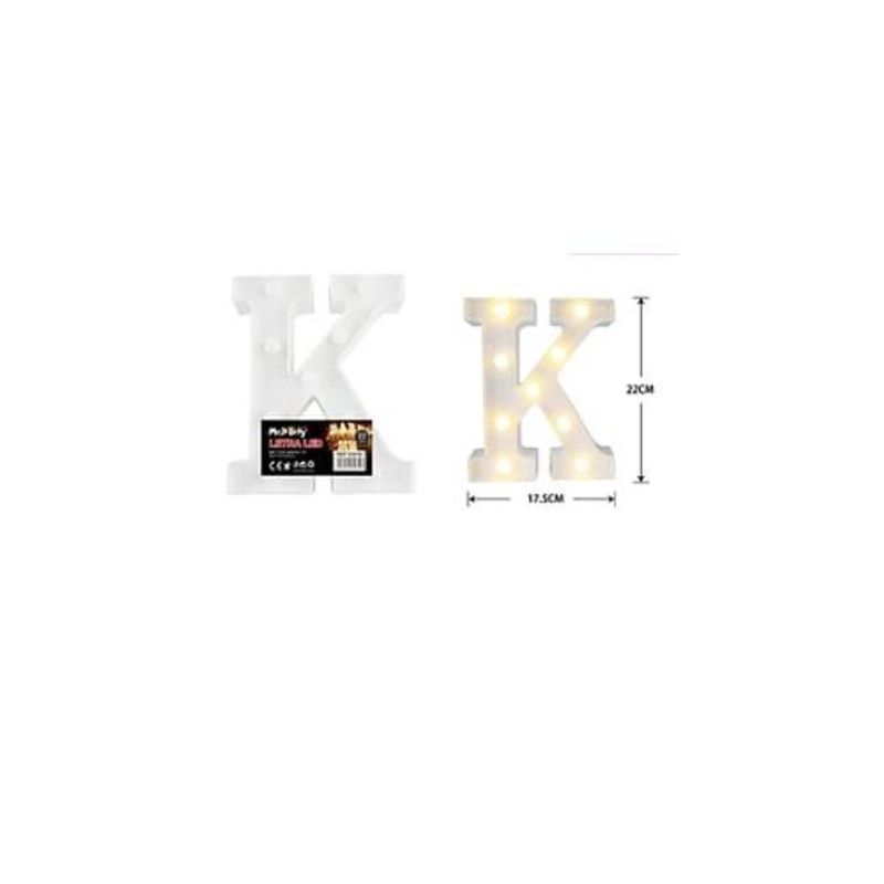 GENERICO - Letra K Con Luz Led 22cm