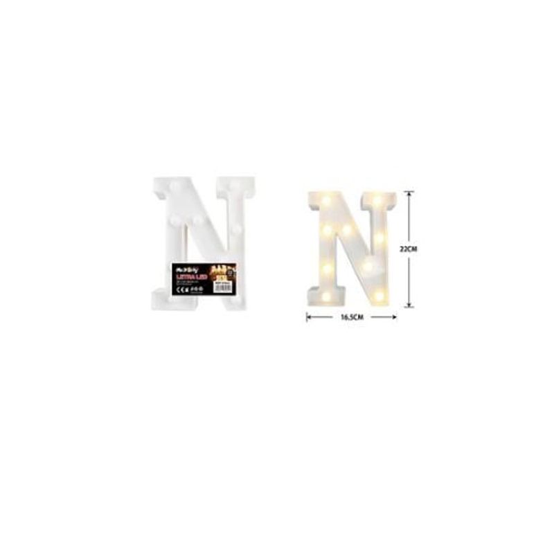 GENERICO - Letra N Con Luz Led 22cm