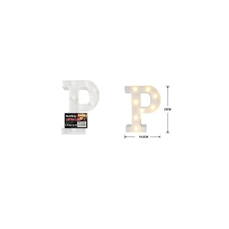 GENERICO - Letra P Con Luz Led 22cm