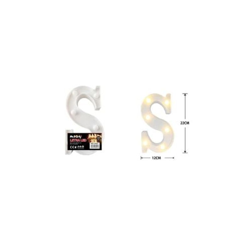 GENERICO - Letra S Con Luz Led 22cm