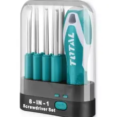 TOTAL - Set de Destornilladores 8 en 1 Intercambiables Tools