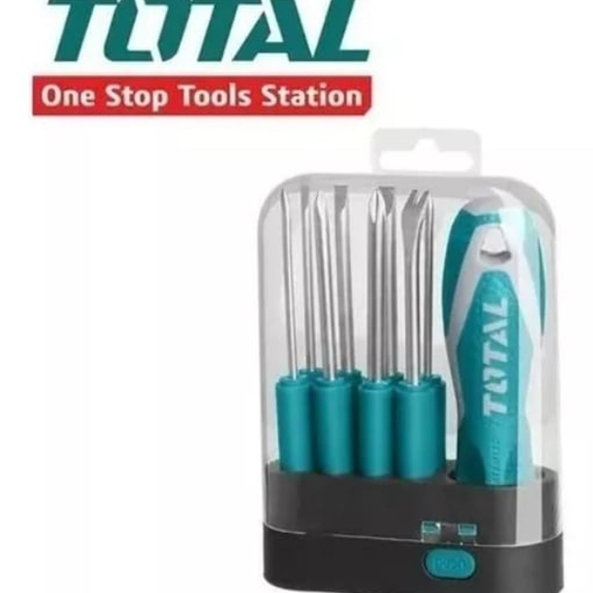 TOTAL - Set de Destornilladores 8 en 1 Intercambiables Total Tools