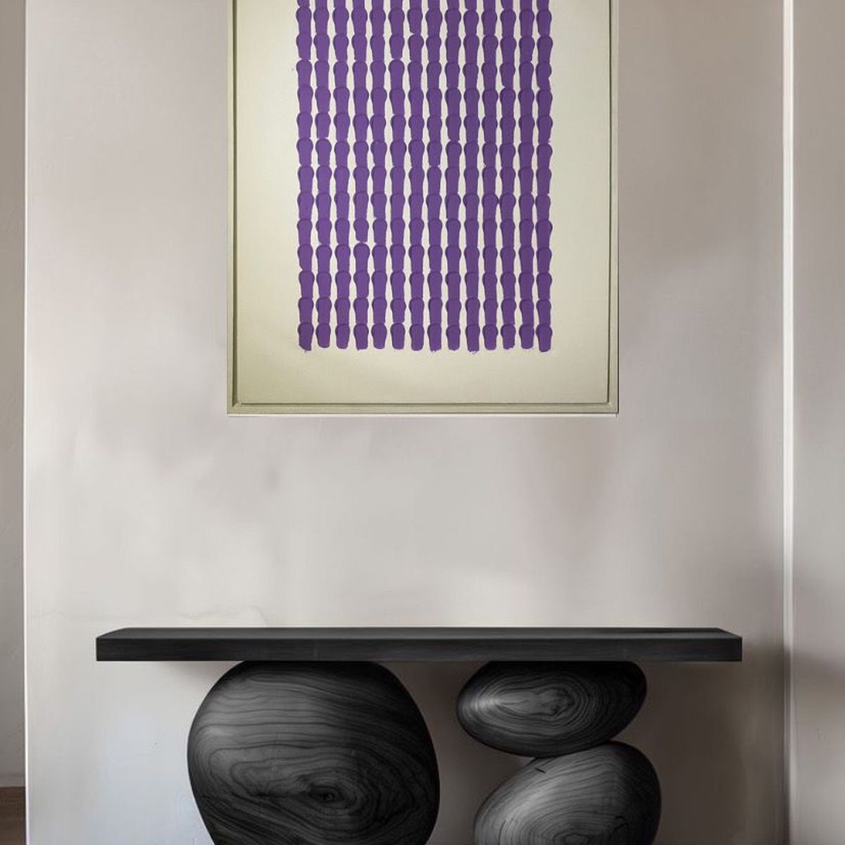 GENERICO - Cuadro Decorativo Abstracto Morado Patrón Texturizado Relieve 90x70 cm