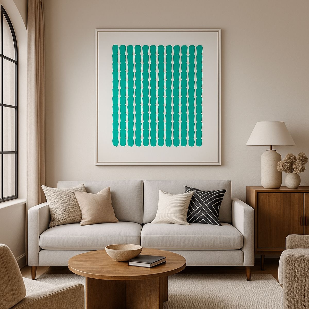 GENERICO - Cuadro Decorativo Abstracto Calipso Patrón Texturizado Relieve 90x70 cm