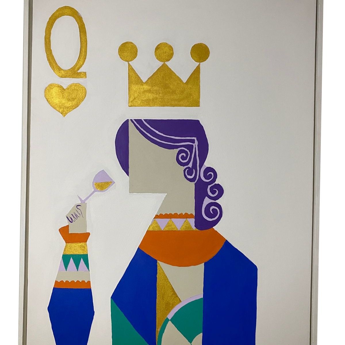 GENERICO - Cuadro Decorativo Reina de Corazones Pop Art  90x70 Pintado a mano