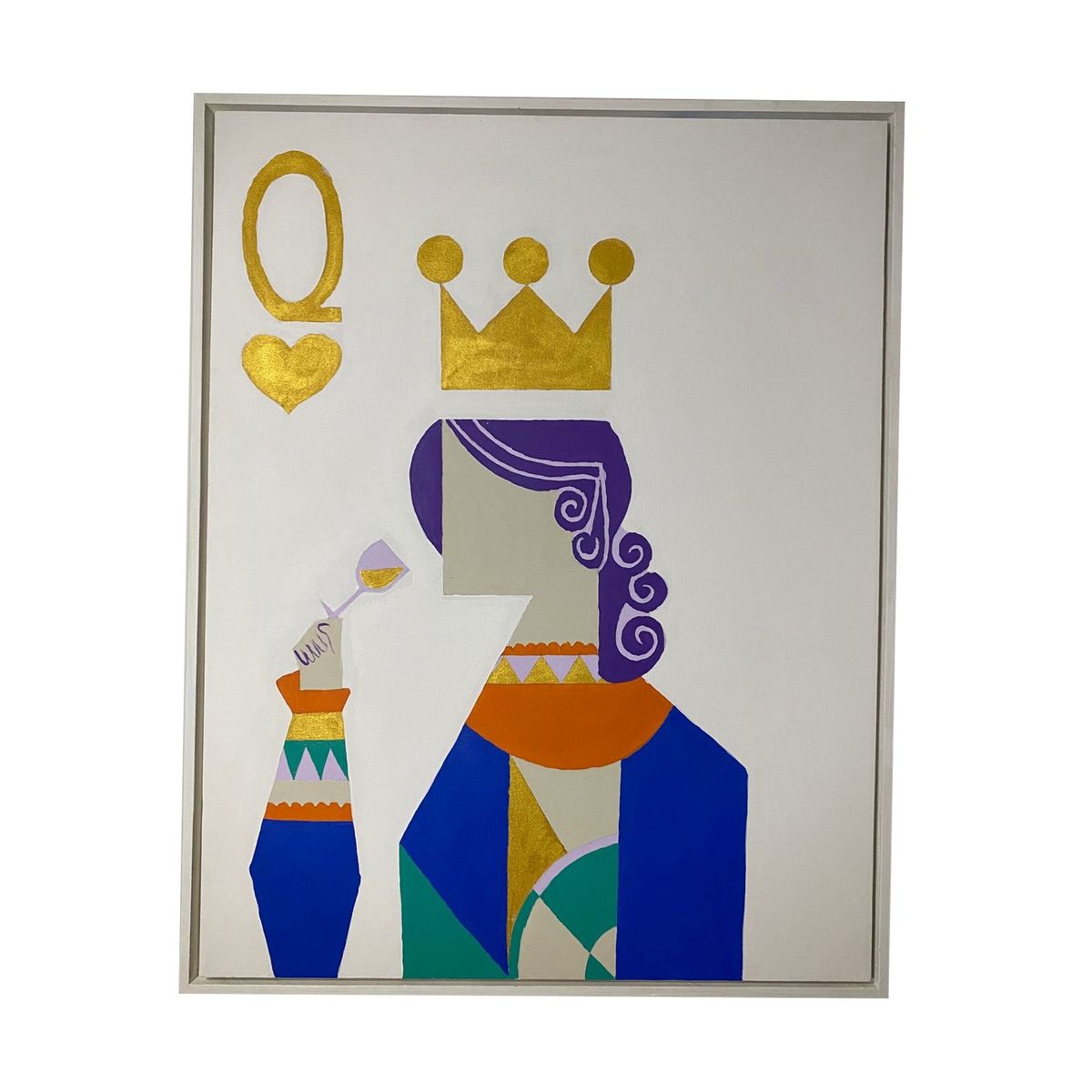 GENERICO - Cuadro Decorativo Reina de Corazones Pop Art  90x70 Pintado a mano