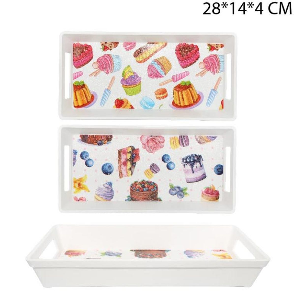 GENERICO - BANDEJA 28*14*4CM  RECTANGULAR PARA CUMPLEAÑOS
