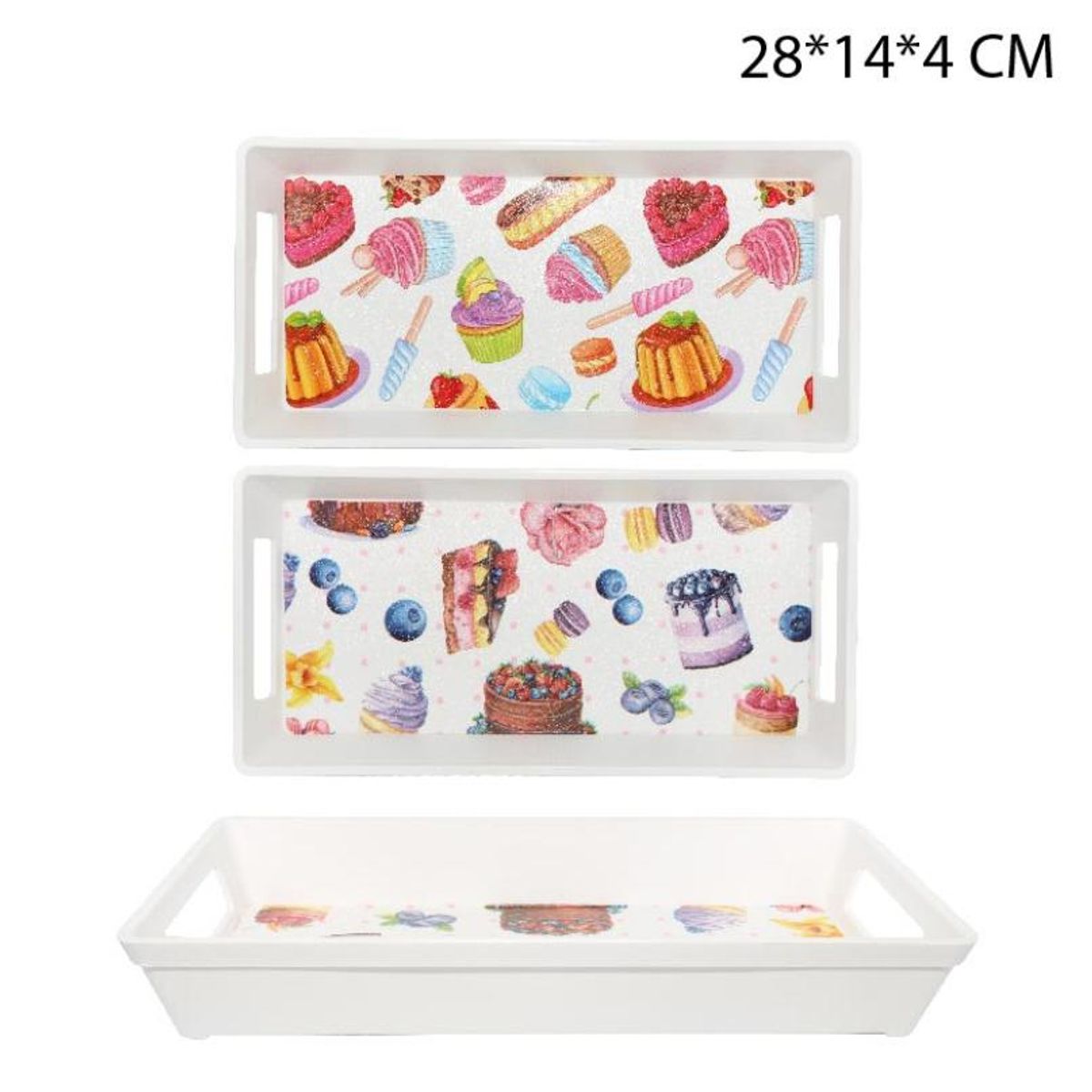 GENERICO - BANDEJA 28*14*4CM  RECTANGULAR PARA CUMPLEAÑOS