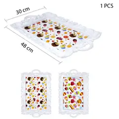 GENERICO - BANDEJA RECTANGULAR VINTAGE CON ASAS - 38 X 48 CM PARA CUMPLEAÑOS