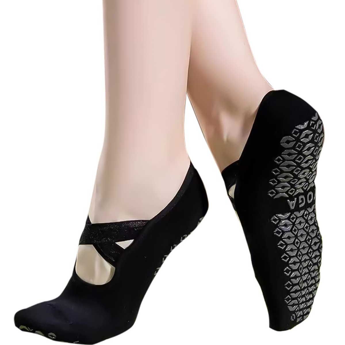 EVERSO - Pack 6 Pares Calcetines Antideslizantes Yoga Pilates Mujer