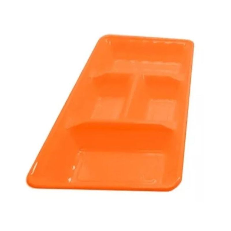 GENERICO - Pack 2 Bandejas Plásticas Cumpleaños Cotillón 38x18cm Fiesta naranja