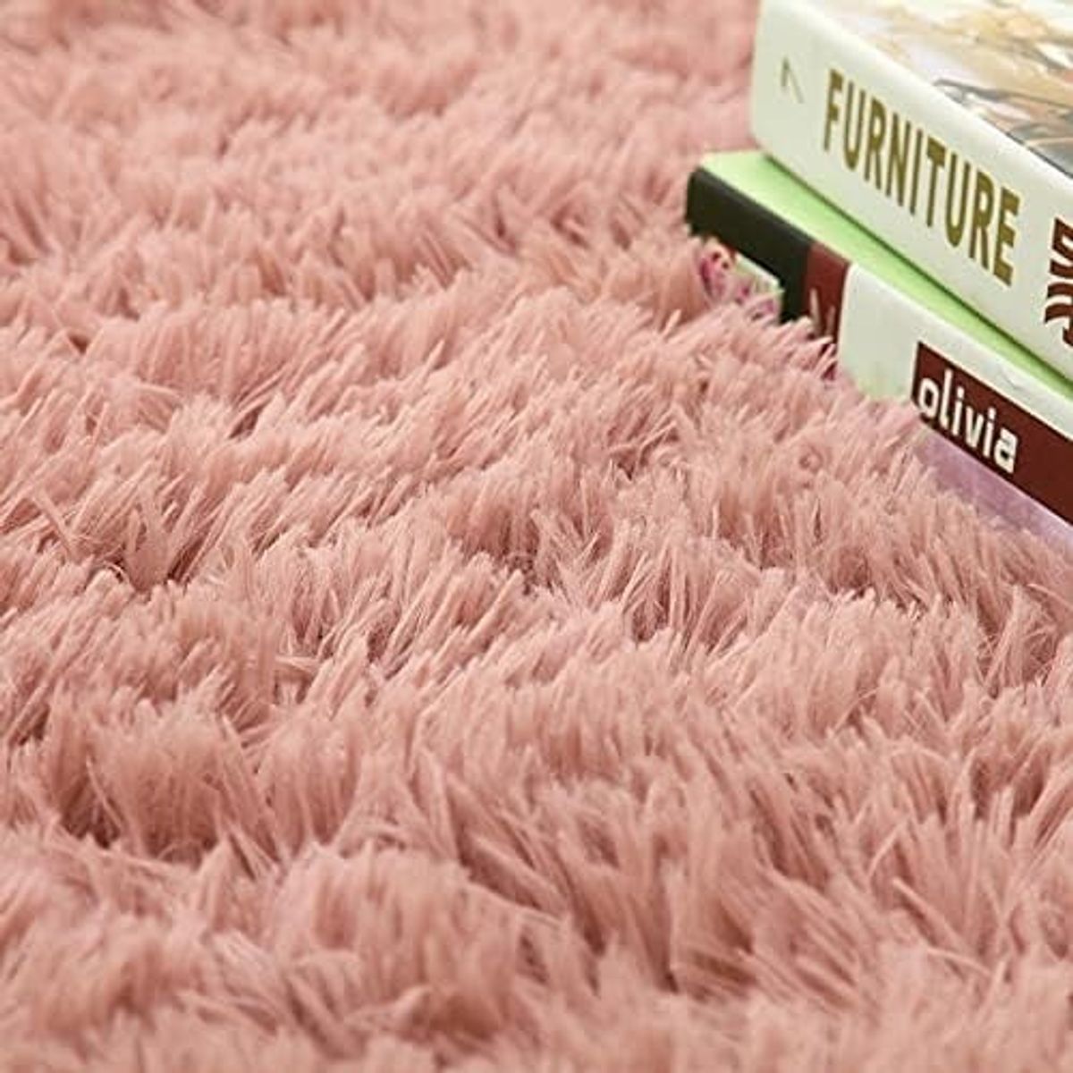 UNICO - Alfombra Redonda Peluche Circular 100cm Tapete Rosa