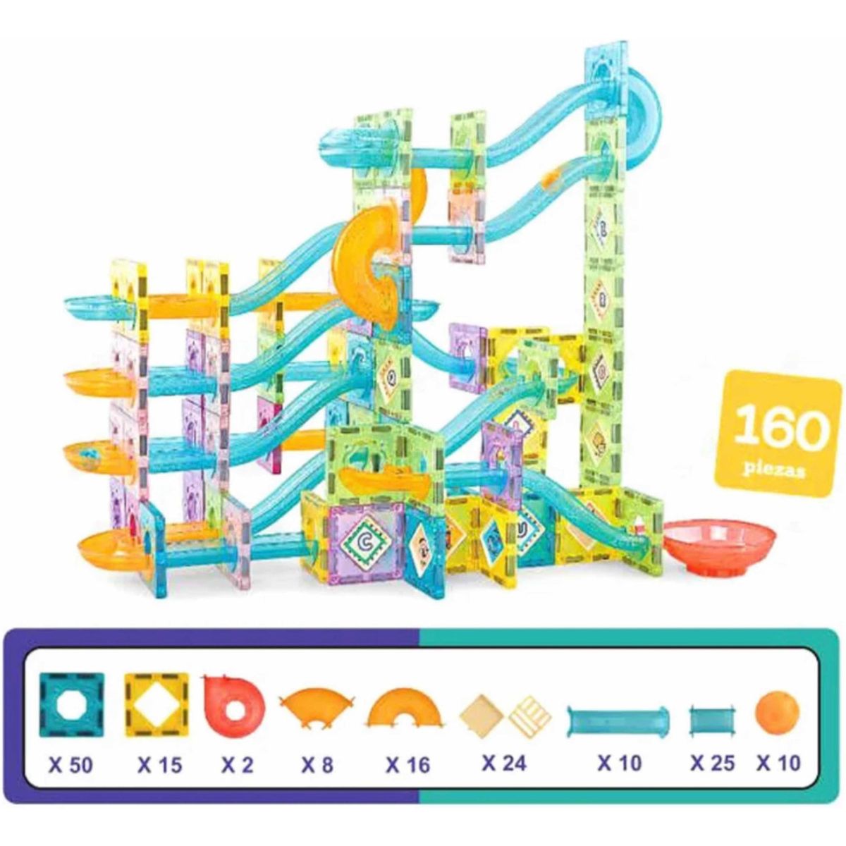 UNICO - Bloques Magnéticos 160 Piezas Juego Construcción Didáctica