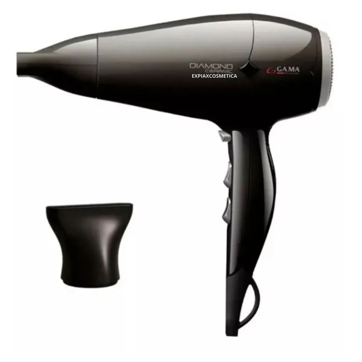 GAMA - Secador de Pelo Diamond Ceramic Negro 2300W Efecto Antifrizz Brillo