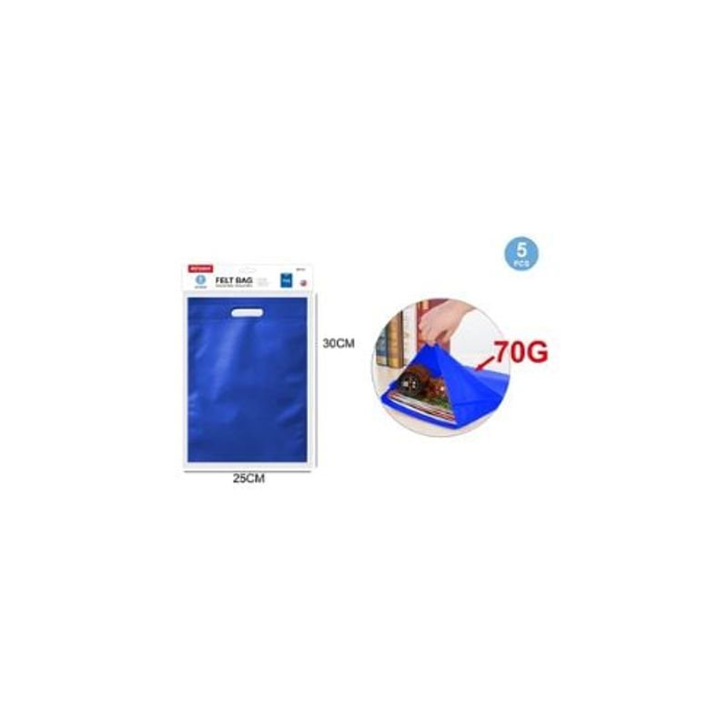 GENERICO - Bolsa De Fieltro Azul 70 G 25x30 Cm 5 Pcs