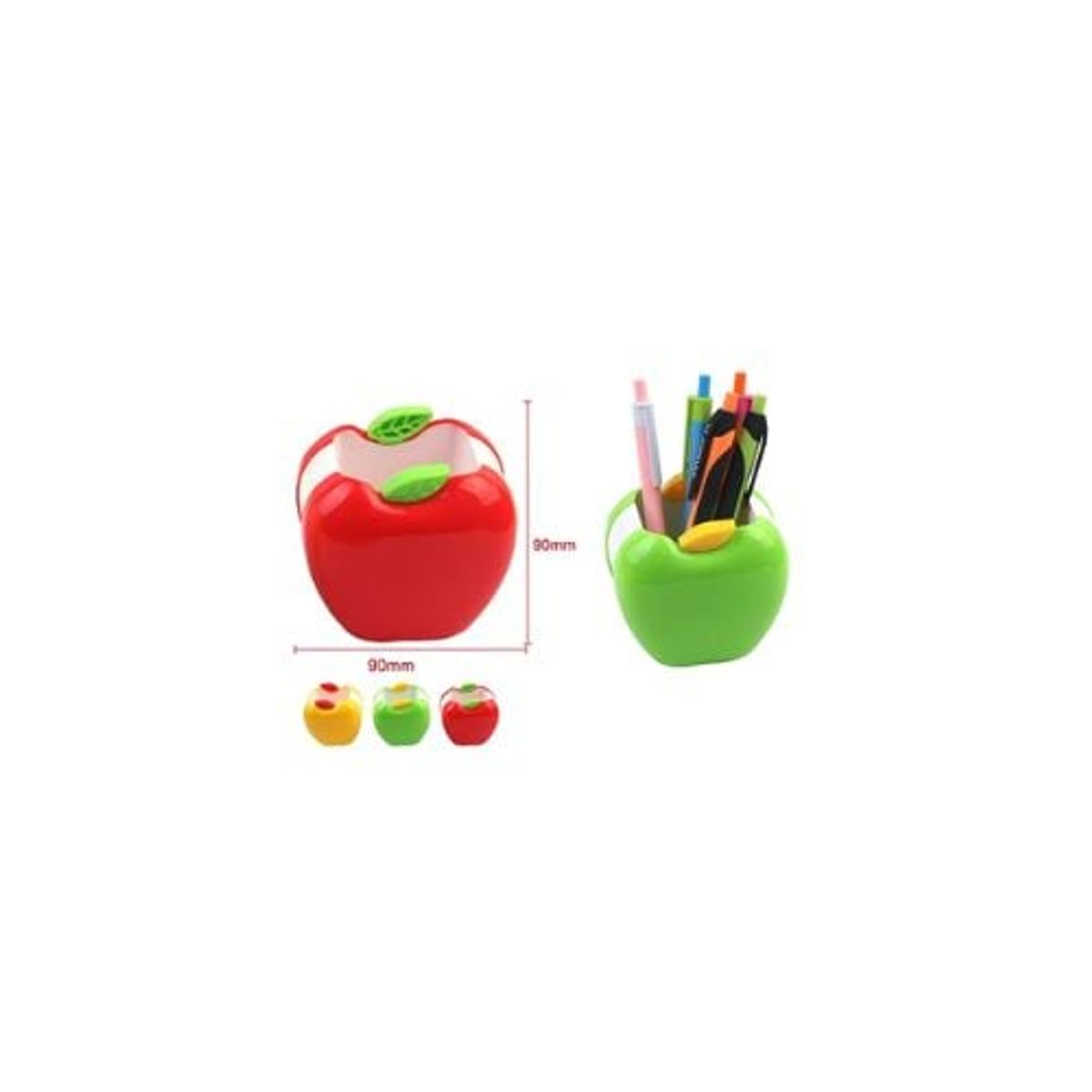 GENERICO - Portalápices De Plástico Manzana 9 Cm