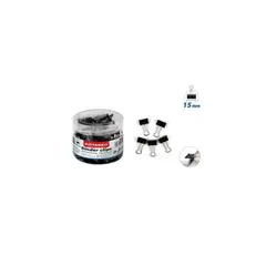 GENERICO - Apretador Doble Clip Negro 15 Mm 60 Pcs