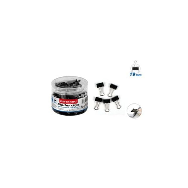 GENERICO - Apretador Doble Clip Negro 19 Mm 40 Pcs