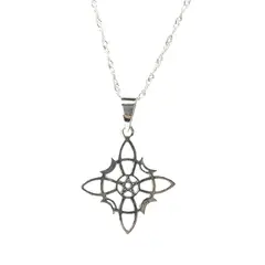 GENERICO - Collar Nudo de Bruja Hécate Plata Dije Grande 32x28 mms