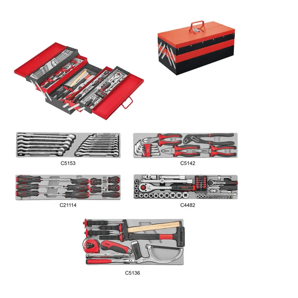 FORCE - Caja de Herramientas Profesional 101 Piezas - Set Completo Mecánica y Mantenimiento