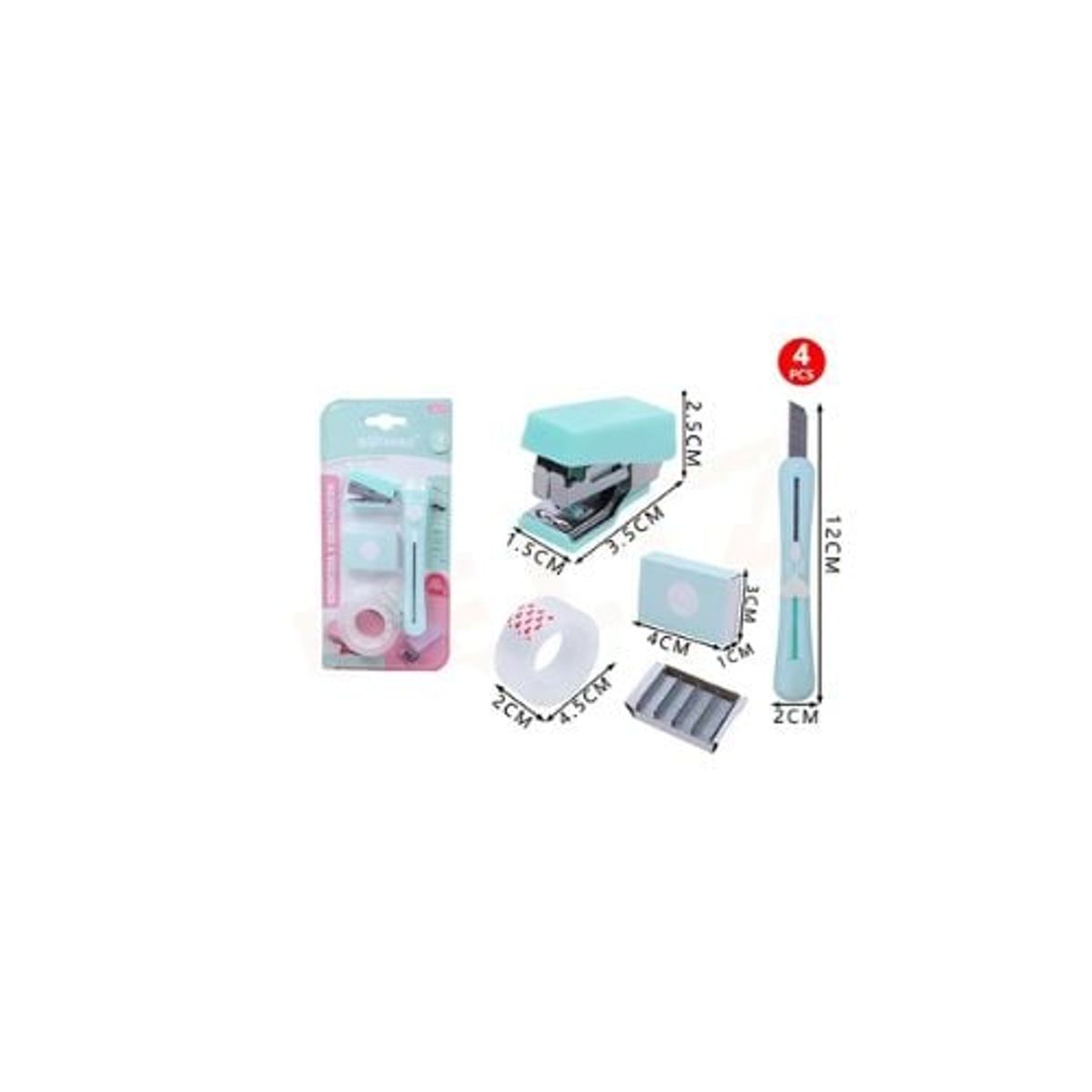 GENERICO - Kit Papelería Azul Pastel.