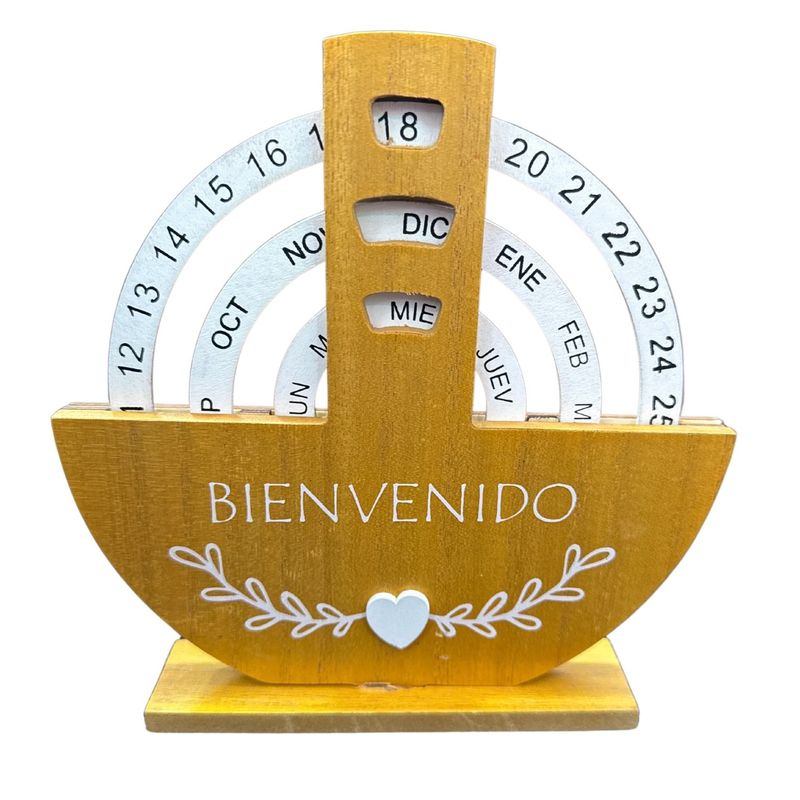 GENERICO - Calendario De Madera Tallado A Mano