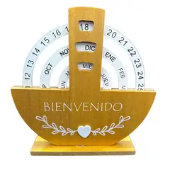 GENERICO - Calendario De Madera Tallado A Mano