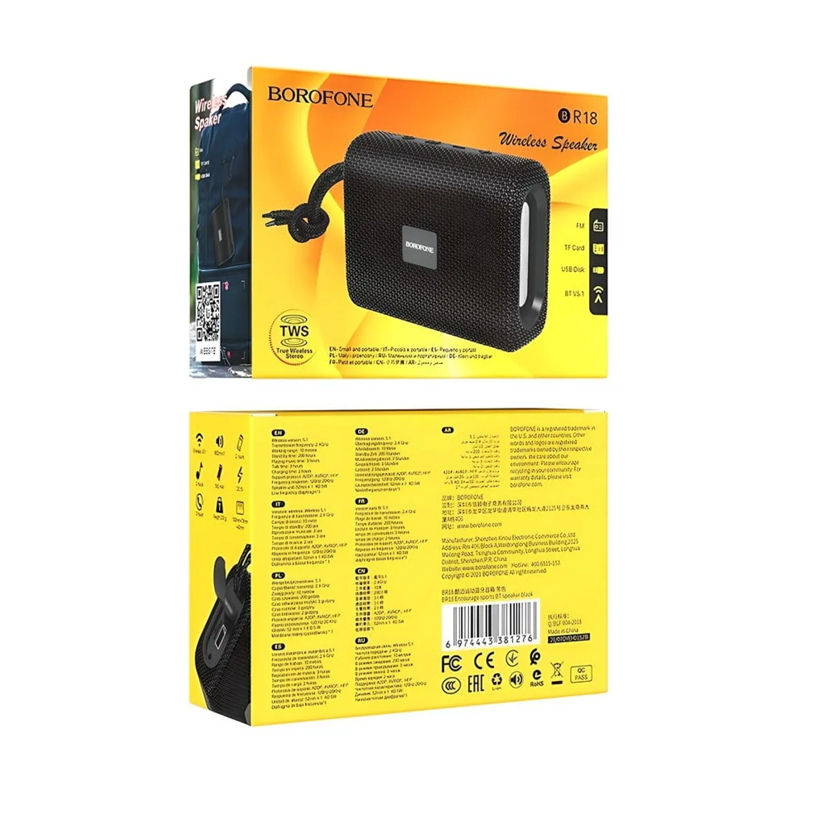 BOROFONE - Parlante Portatil Borofone BR18 Inalambrico Con Bluetooth